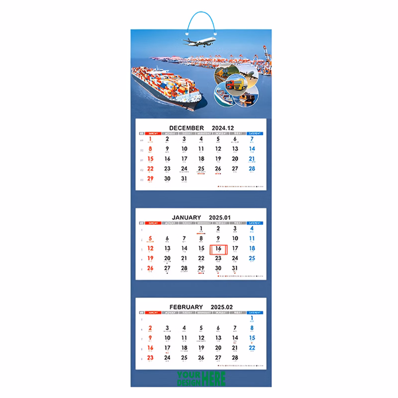 MOQ50 Customizable Wall Calendar for 2025 with Monthly Pages