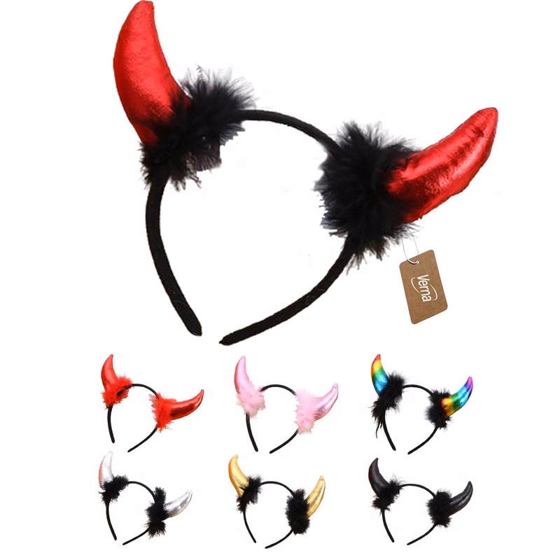 Plush Halloween Devil Horn Headbands