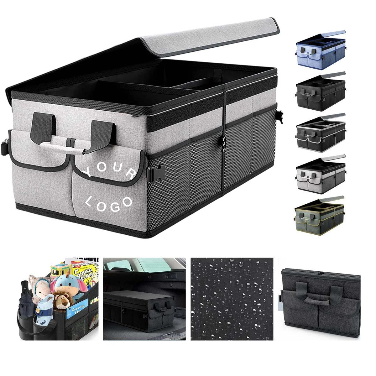 Portable Car Organizer Box with Multiple Pockets 1