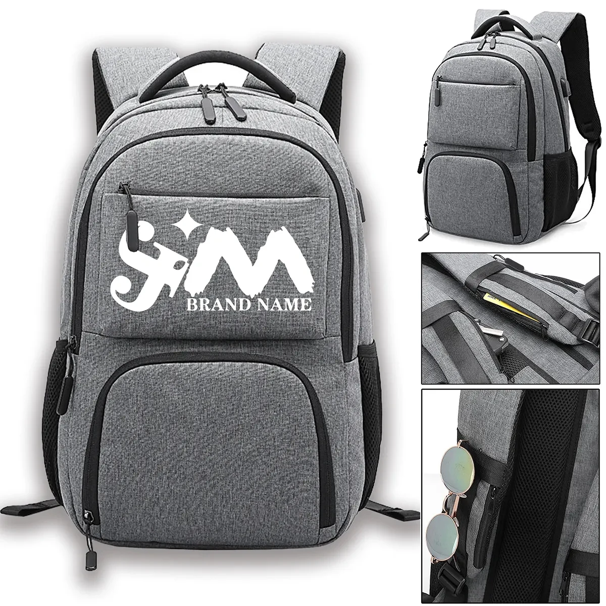 Business Anti Theft Travel Backpack With USB Charging Port 1