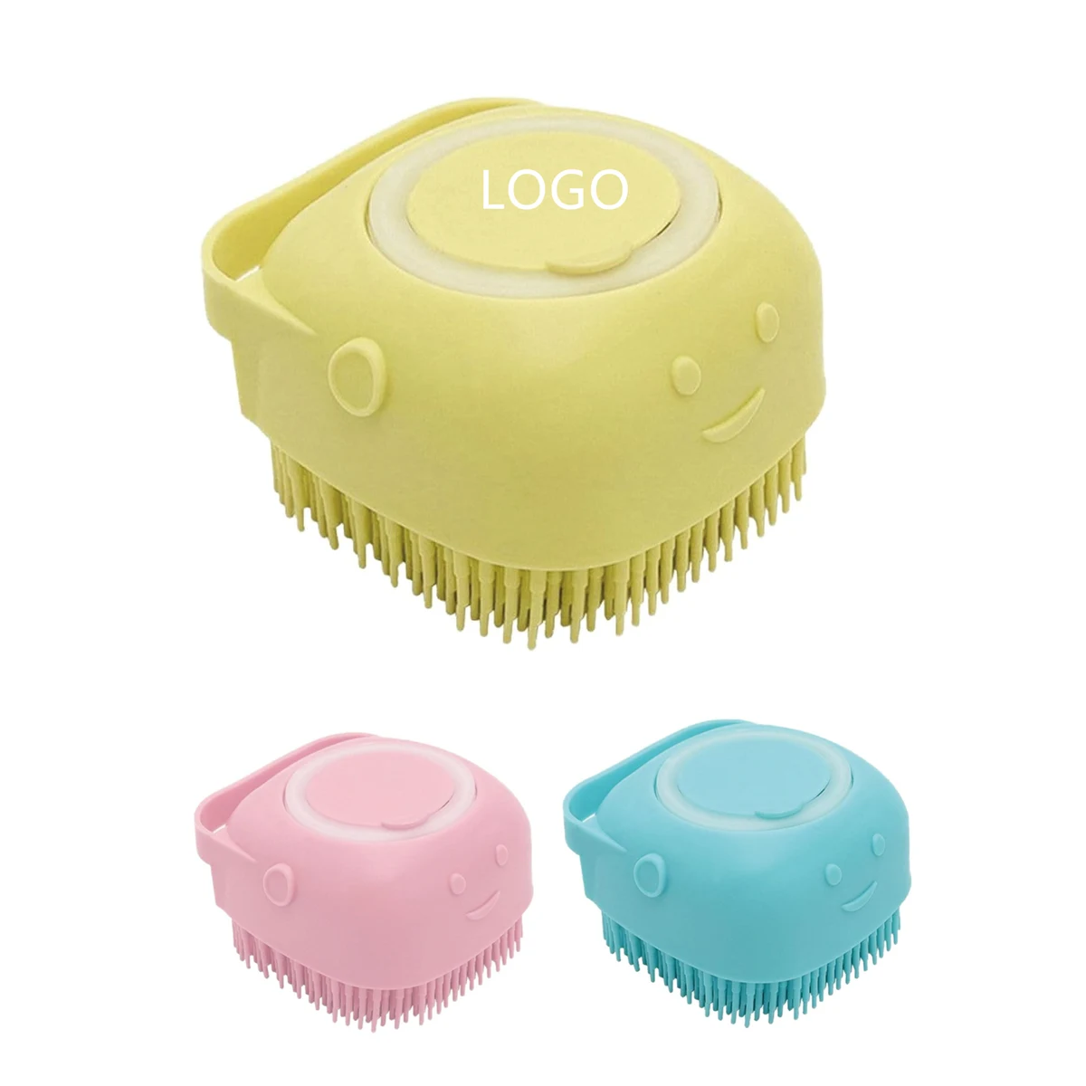 Pet Silicone Bath Brush Comb With Soap Dispenser 1