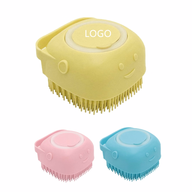 Pet Silicone Bath Brush Comb With Soap Dispenser