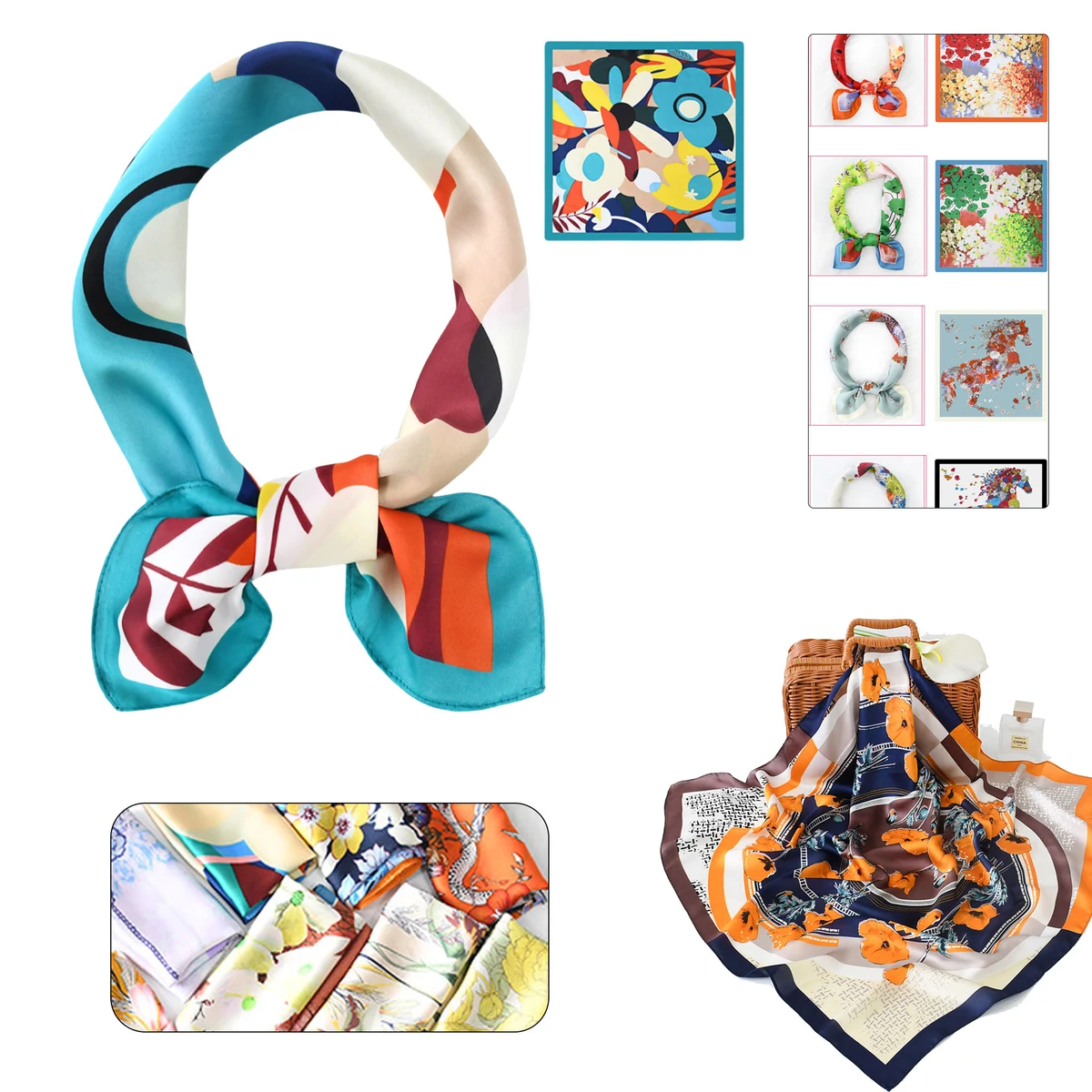 Custom Square Silk Scarf 1