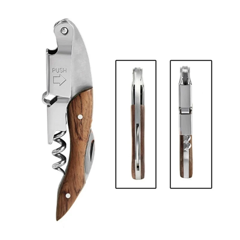 Multi-function Wood Handle Wine Opener 1