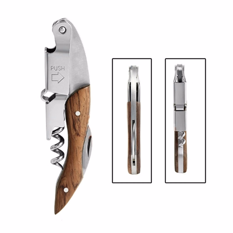 Multi-function Wood Handle Wine Opener