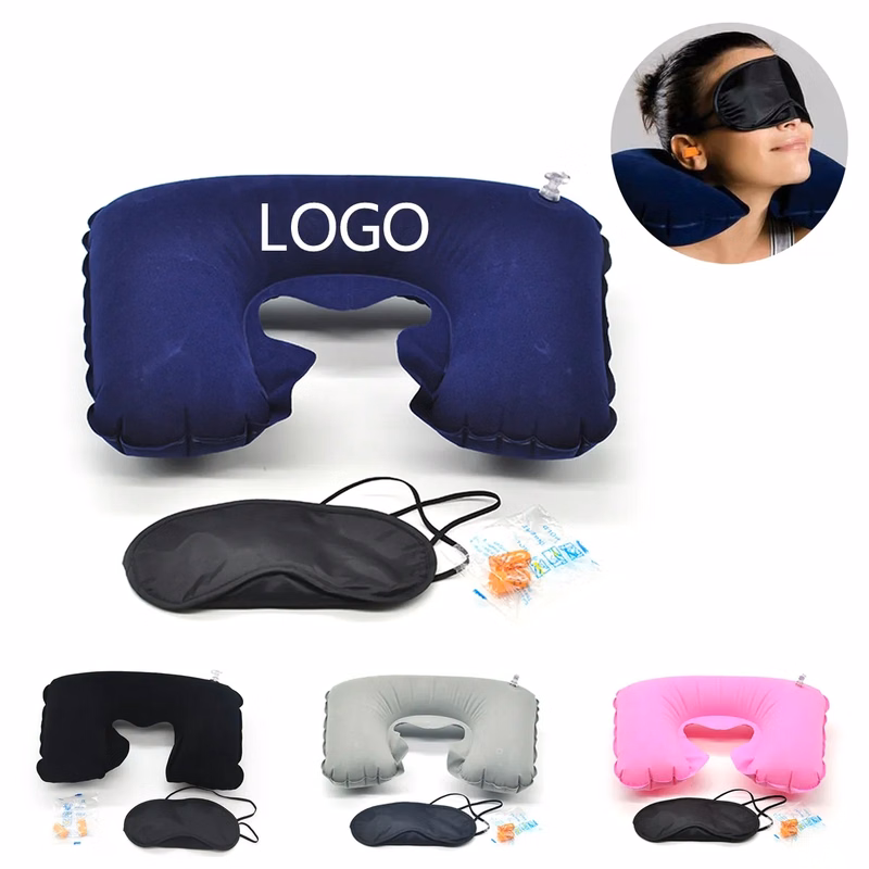 Travel Pillow Kit W/Ear Plugs & Eye Mask