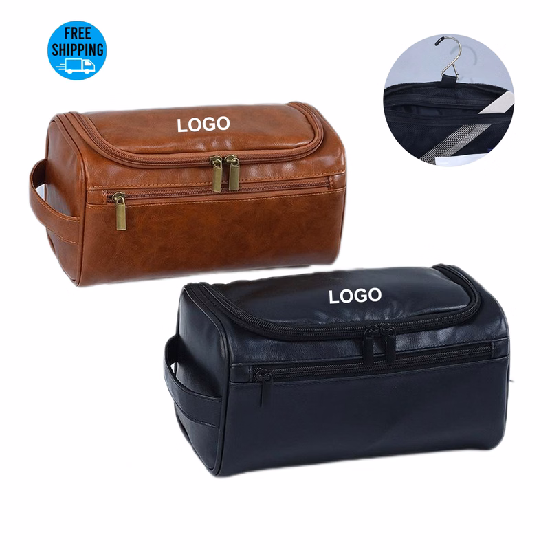 Vegan Leather Hanging Toiletry Bag
