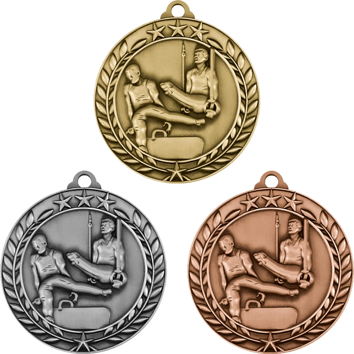 Stock Small Academic & Sports Laurel Medals: Men's Gymnastics 1