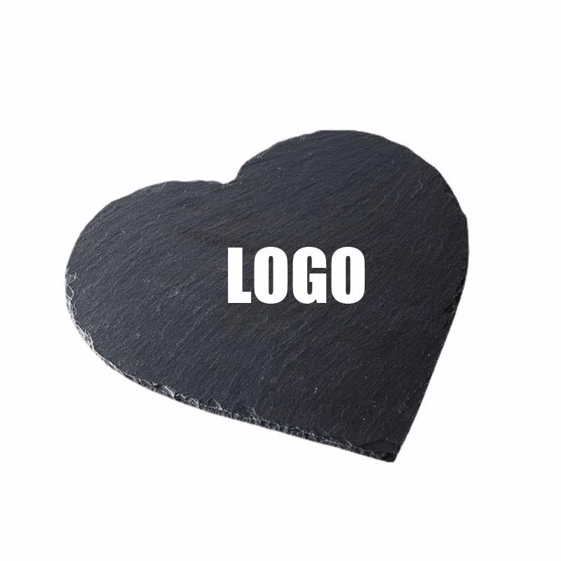 Custom Black heart-shaped Stone Coasters