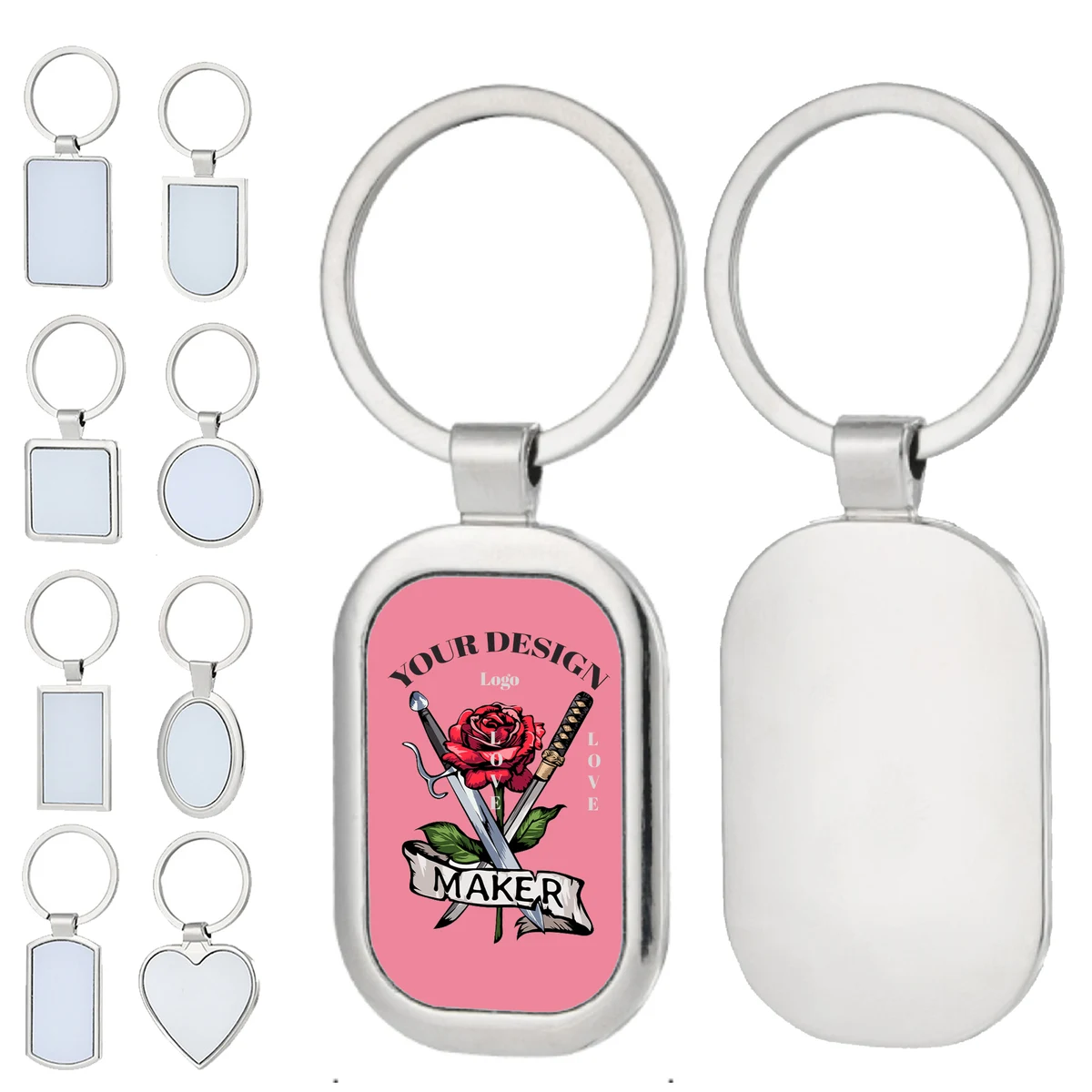 Pick Your Shape! Custom Metal Keychain 1