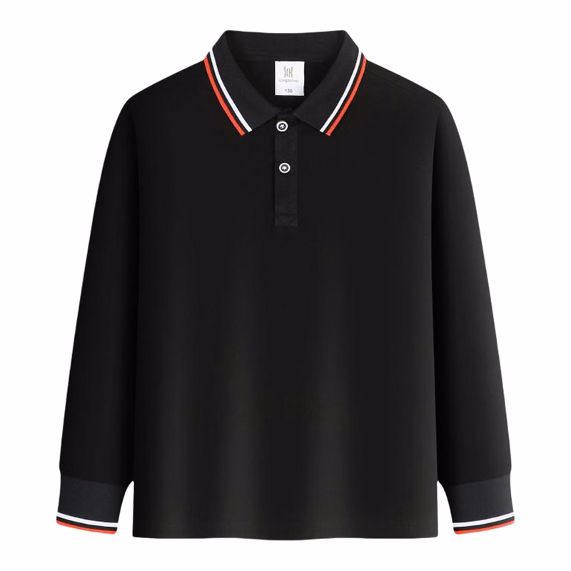 Custom Kids Polo Shirts Long Sleeve T-Shirts for Fall Boys Girls
