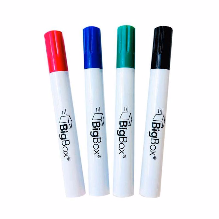 BigBox Dry Erase Markers - 4 Pack Assorted Chisel Tip