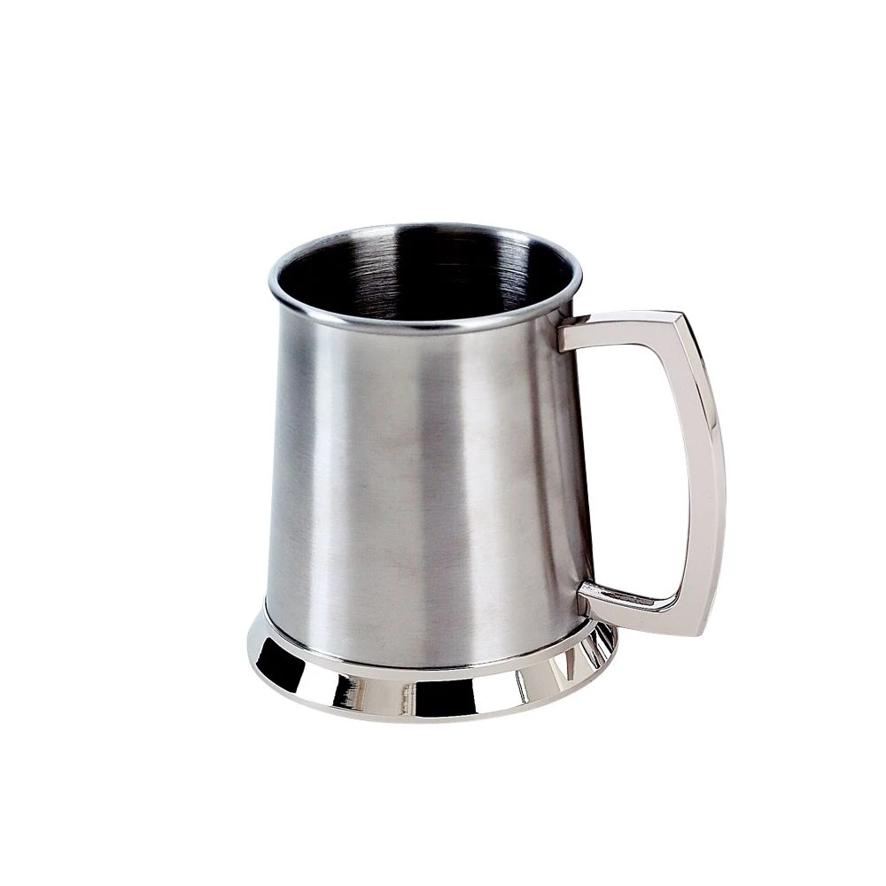 STAINLESS STEEL SHINNY FINISH TANKARD, 4.5" H 1
