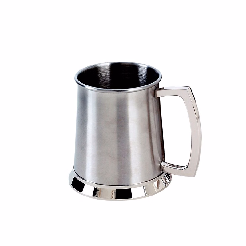 STAINLESS STEEL SHINNY FINISH TANKARD, 4.5" H