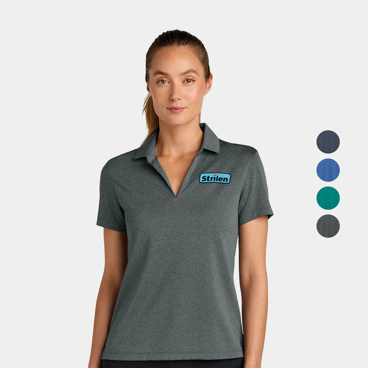 Nike Dri-FIT Women's Heather Polo w/ Screen Print 4.4 oz. 1