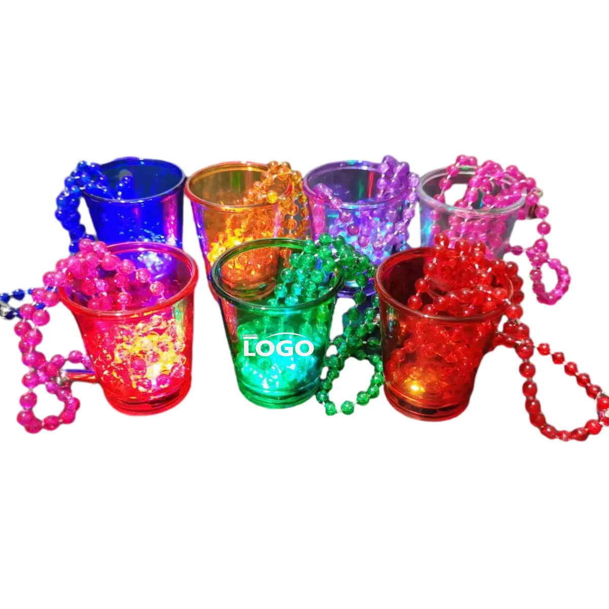 Led Lighting Clear Party Glass Necklace MOQ 50Pcs 1