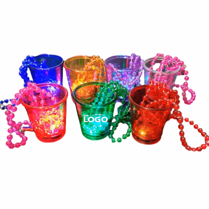Led Lighting Clear Party Glass Necklace MOQ 50Pcs