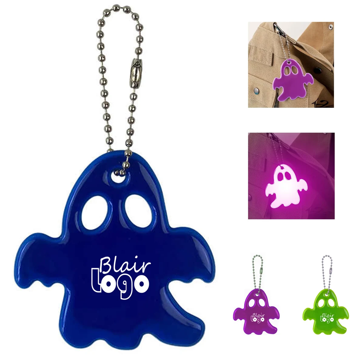 PVC Reflective Ghost Keychain 1