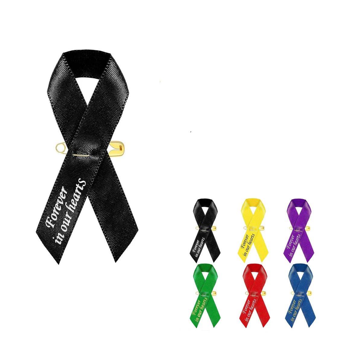 Classic Ribbon Lapel Pin For Memorial And Funeral 1
