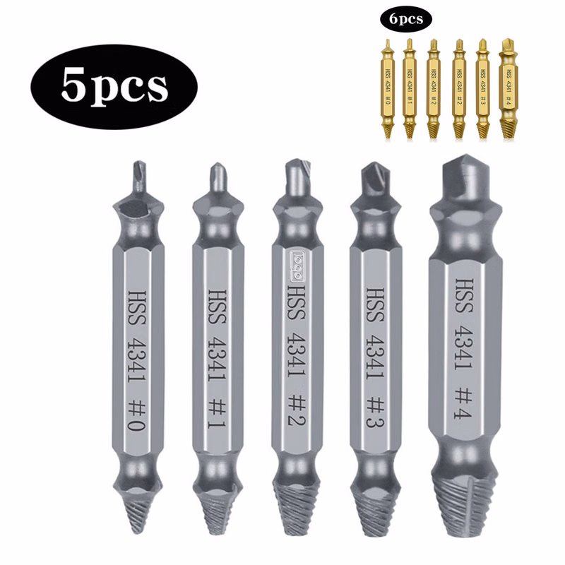 5/6 PCS Double Head Screw Extractor Set