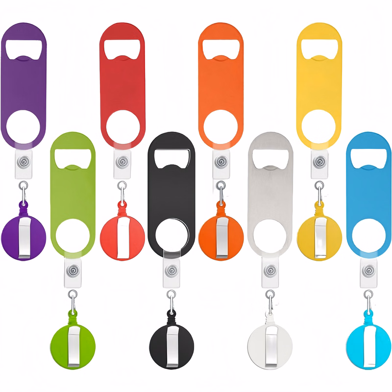 Retractable Flat Beer Bottle Opener With Belt Clip