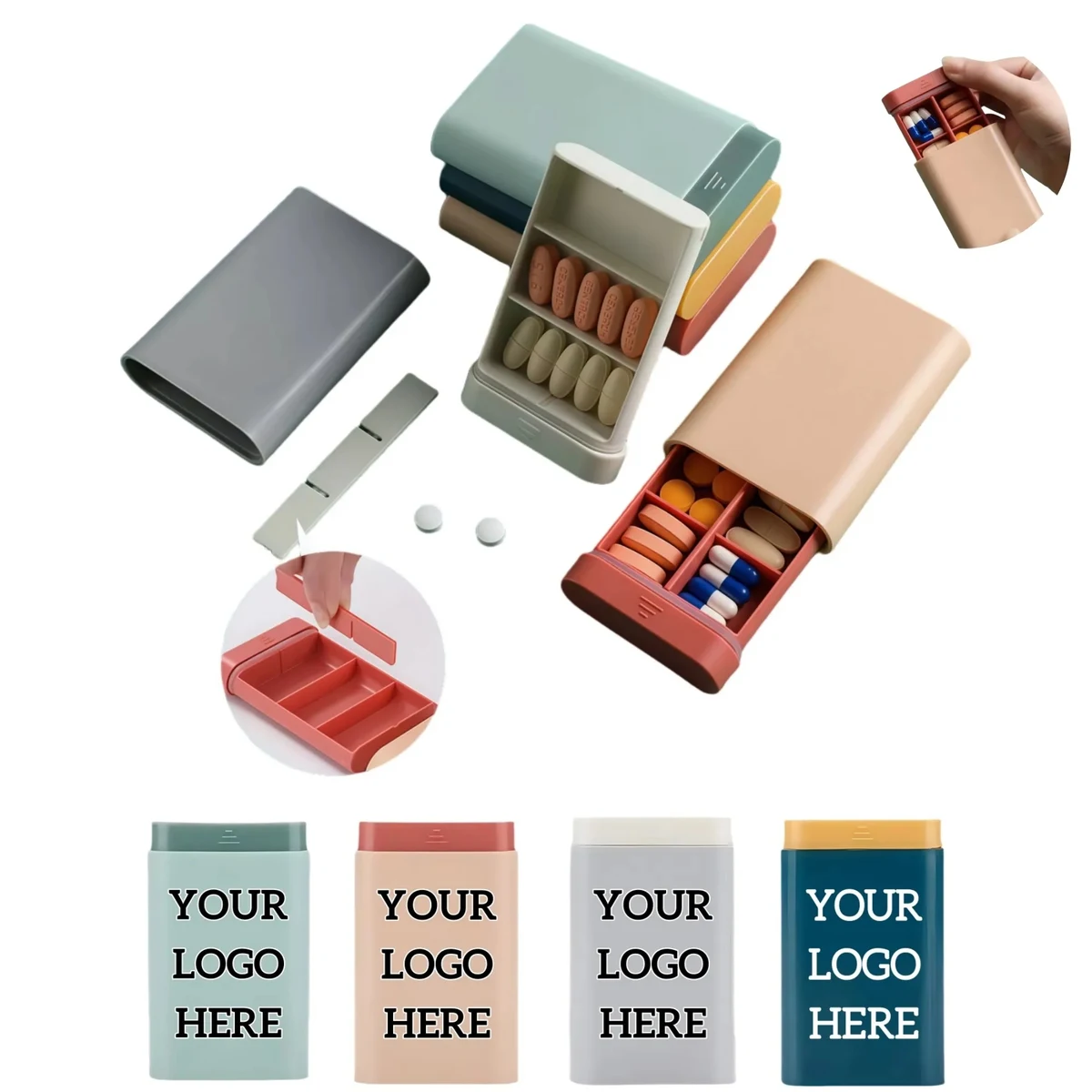 Compact &Portable BPA-Free Pill Organizer 1