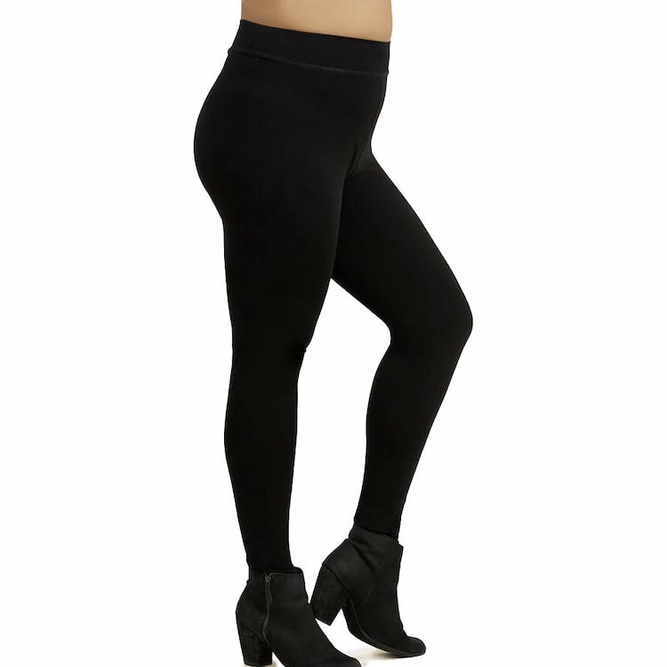 Women's Plus Size Cotton Leggings - 3XL Black