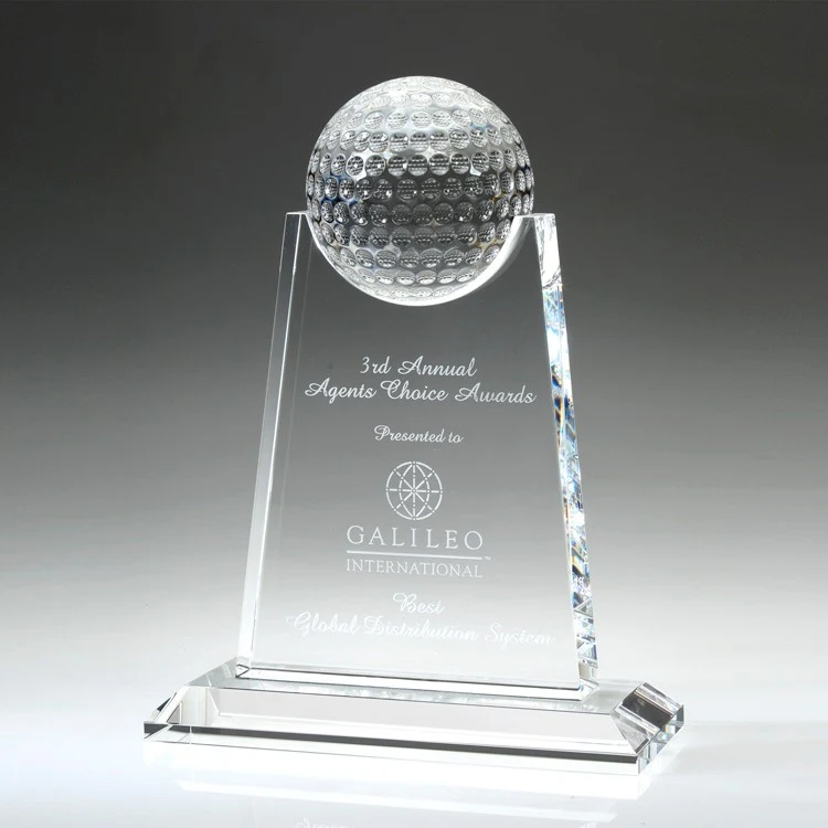 8" Crystal Award-Paramount Golf Trophy 1