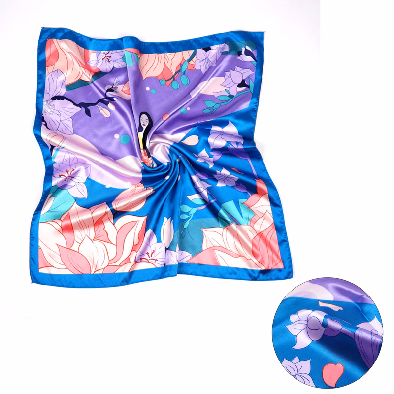 21.65" Customizable Imitation Silk Handkerchief Scarves