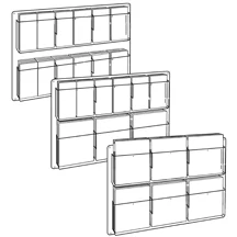 Wall Mount Adjustable for 6-12 Pockets, Clear Back 1