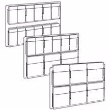 Wall Mount Adjustable for 6-12 Pockets, Clear Back