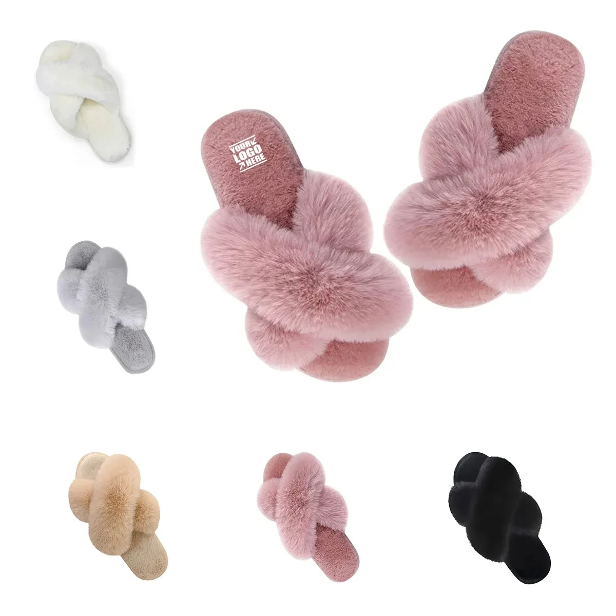 Winter Soft Slippers Plush Cozy Open Toe House Shoes 1