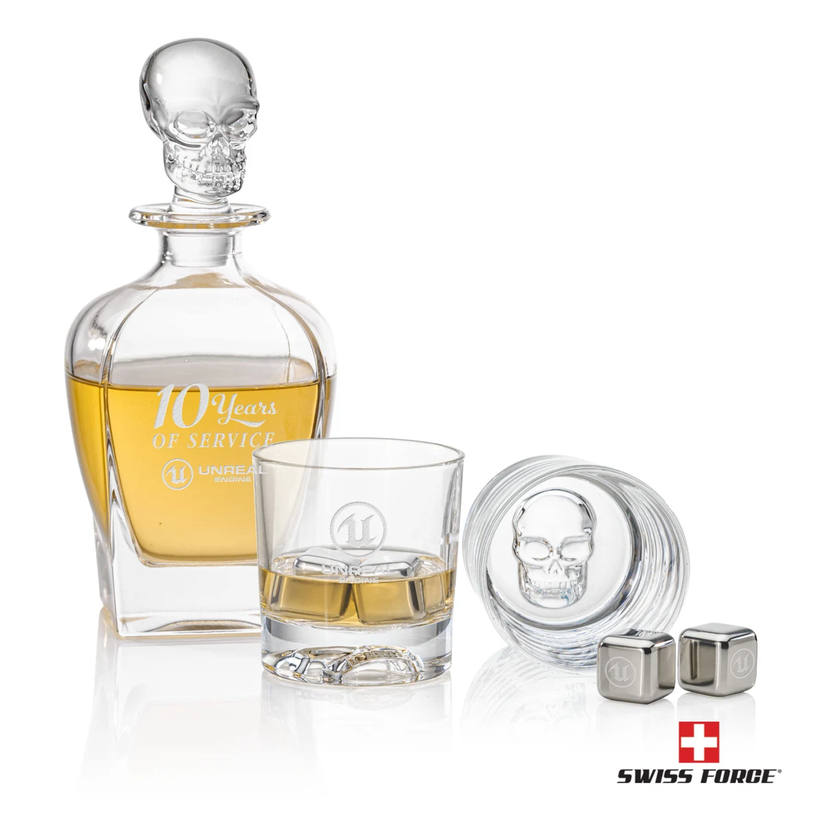 Delrina Skull Decanter Set & Ice Cubes 1