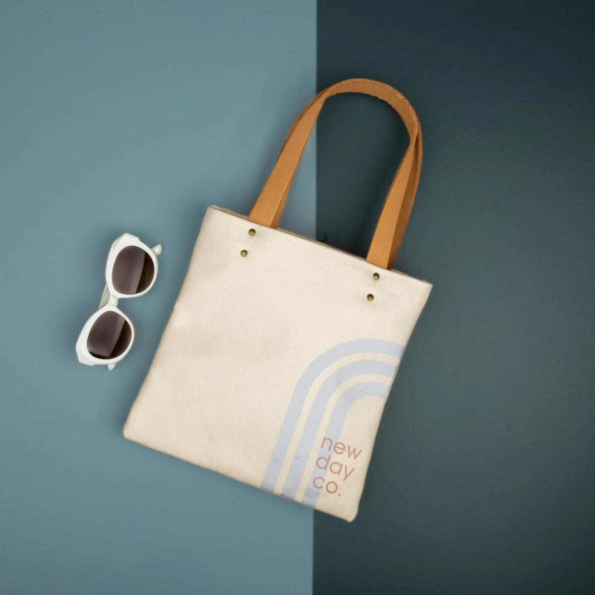 Teeny Tiny - Heavyweight Canvas with Leather, custom tote bag with logo imprint 1