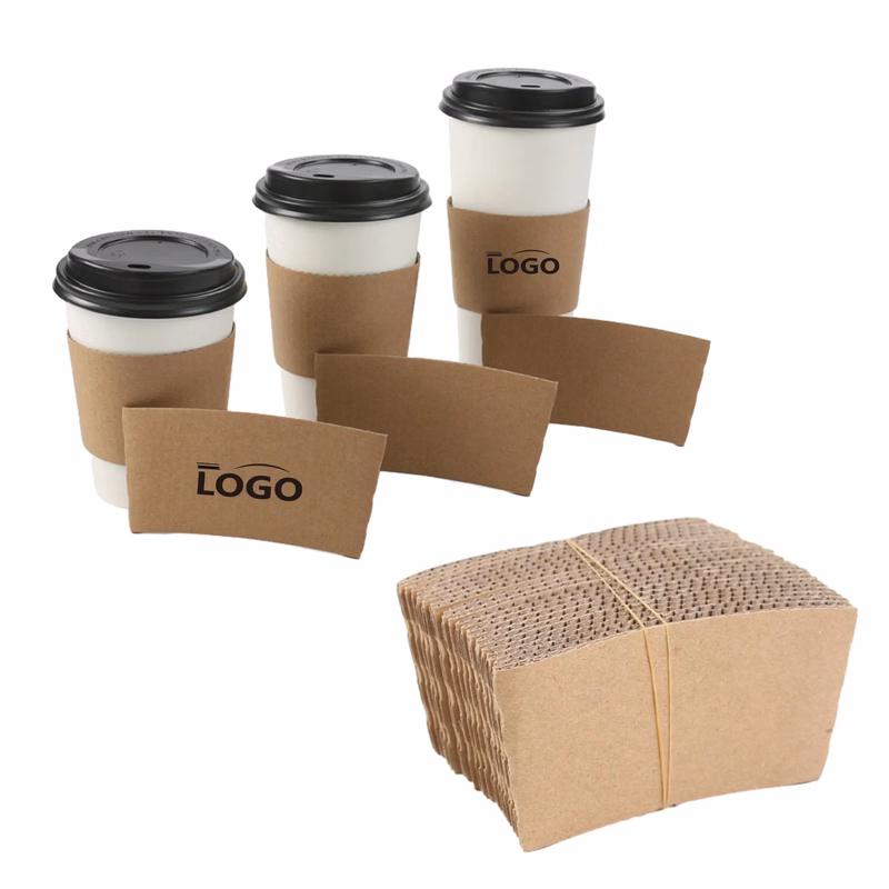 Kraft Paper Cup  Sleeve Coffee Milk Drink Shop MOQ 100PCS