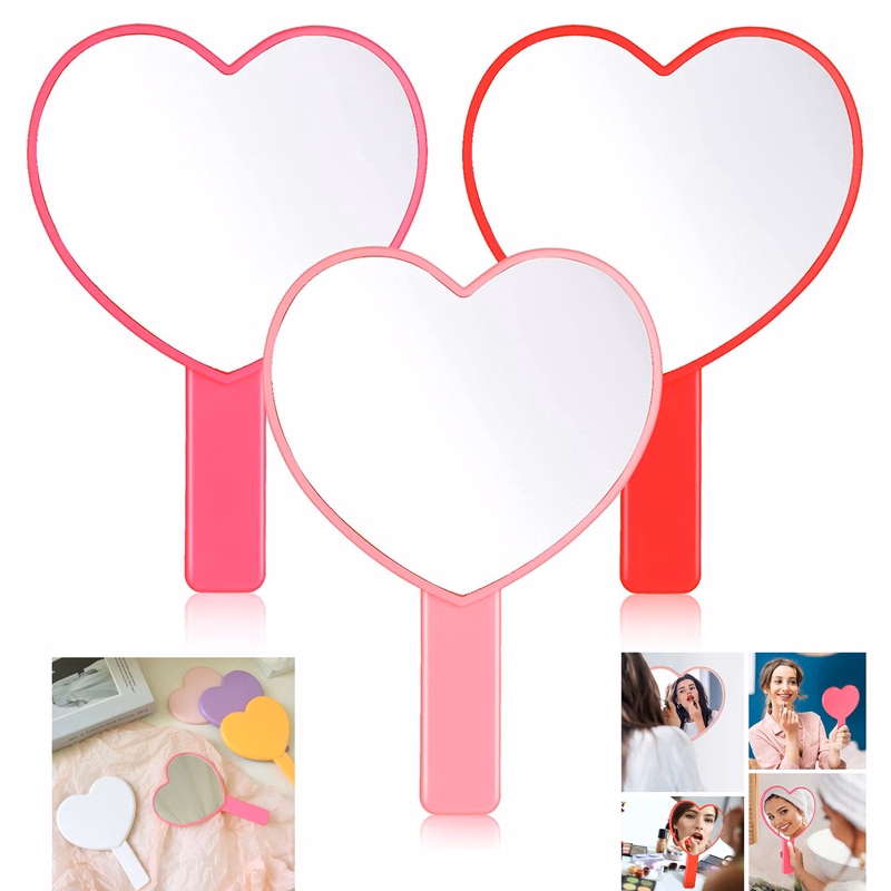 Heart Shaped Travel Cute Hand Makeup Handheld Mirror