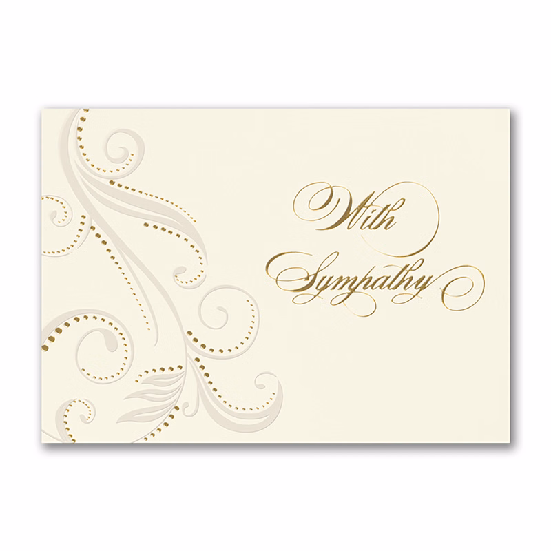 Flourish In Pearl Sympathy Card