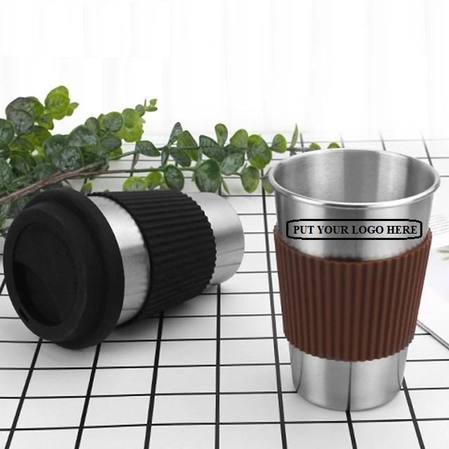 Stainless Steel Coffee Cup with Lid 16oz 1