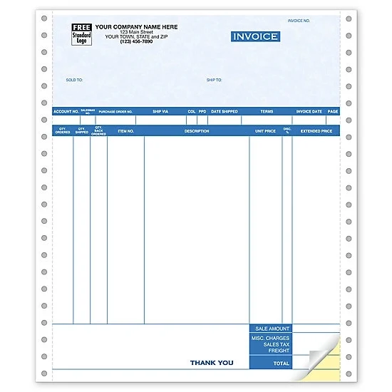 Continuous Invoice Parchment 1