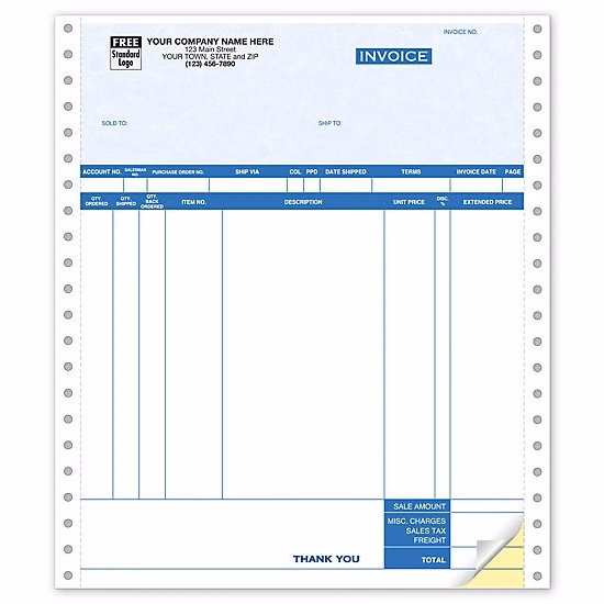 Continuous Invoice Parchment