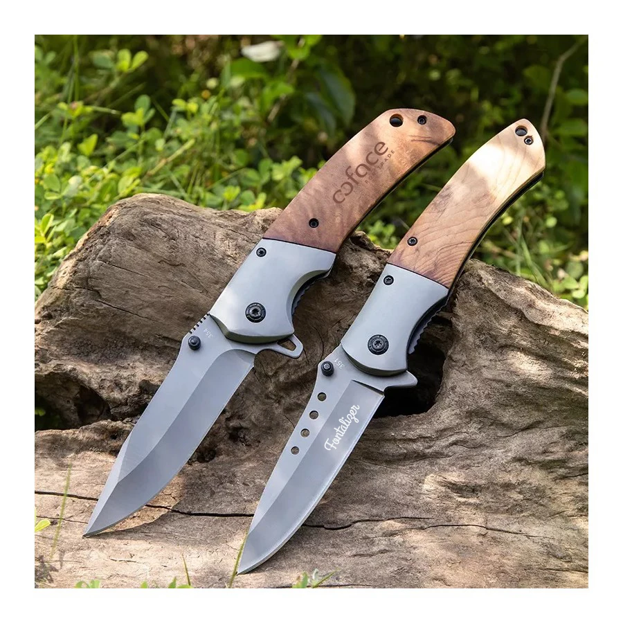 ApexBlade - Burlwood Folding Pocket Knife With Stainless Steel Blade Full Color Optional 1