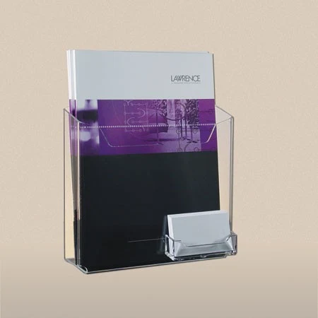 Single Pocket Brochure Holder for 8-1/2w x 8h x 2d- Black Acrylic 1
