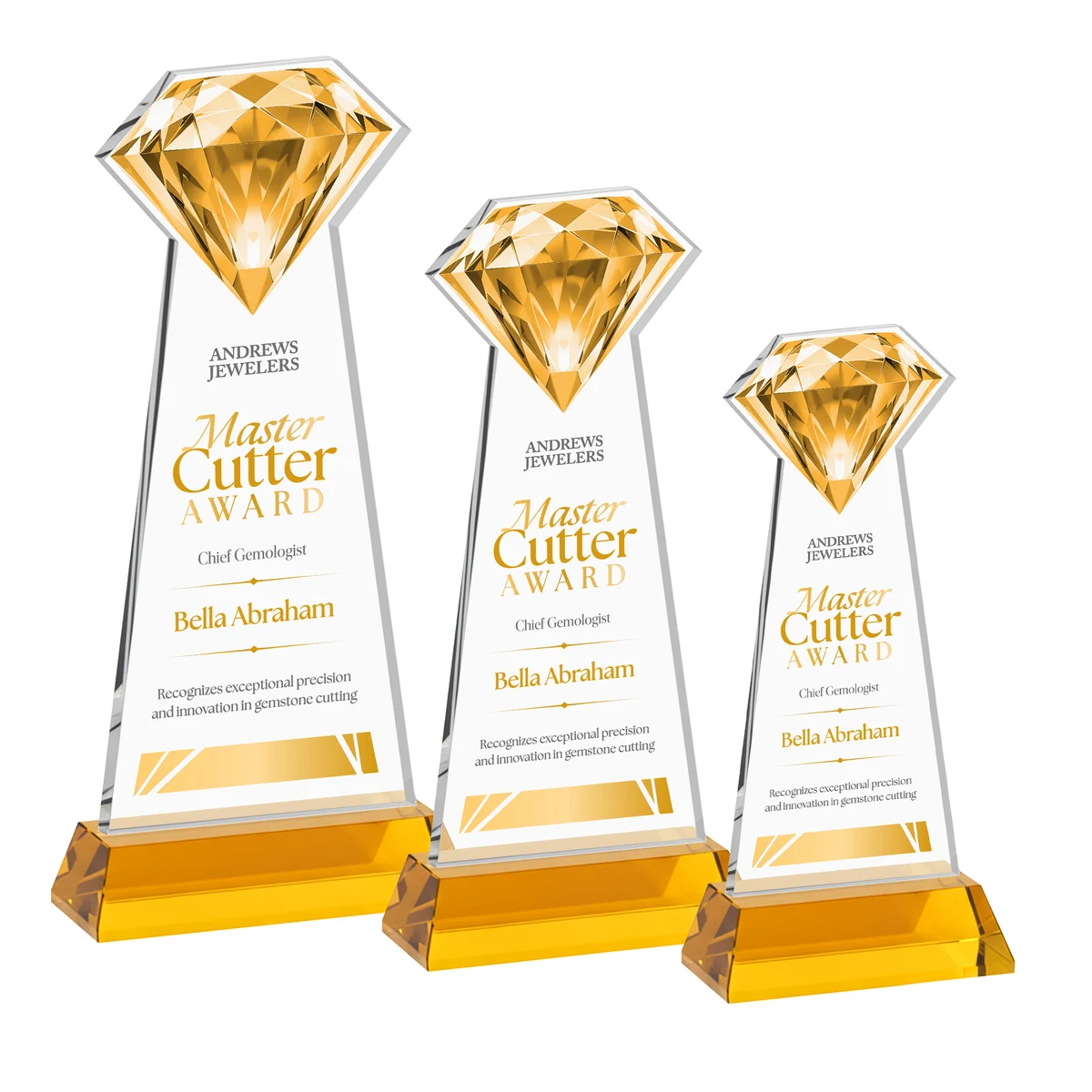 Gemstone VividPrint™ Award on Hartford Base - Amber 1