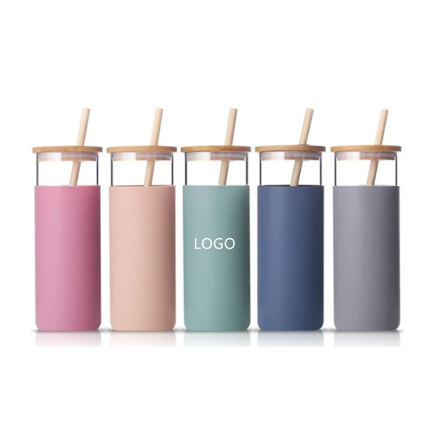 500ML Glass Cup with Lid/Straw 1