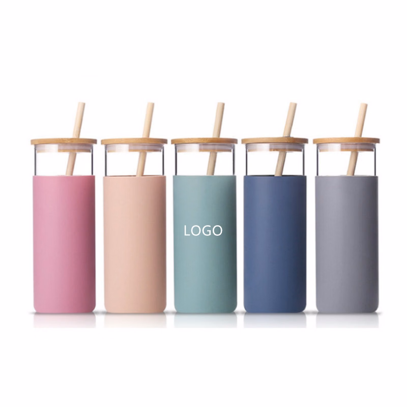 500ML Glass Cup with Lid/Straw