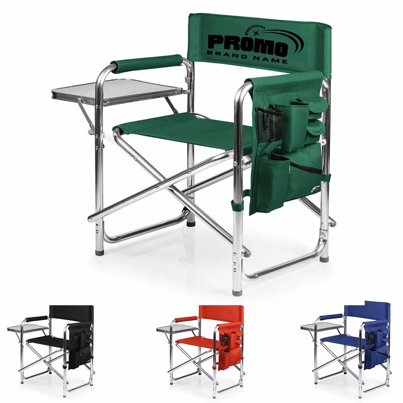 Deluxe Lightweight Folding Directors Chair With Side Table