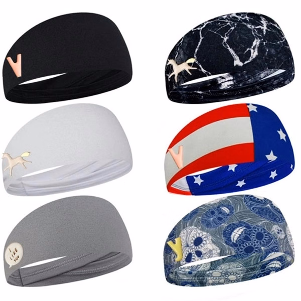 Sport Headband with Buttons For Face Masks