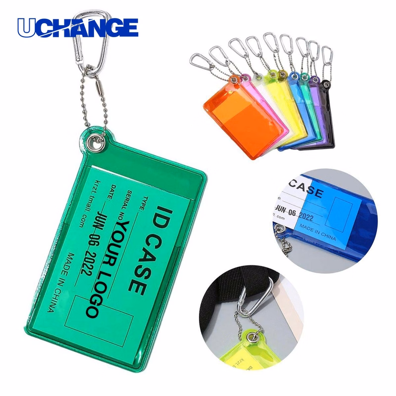 PVC ID Holder Sleeve Water Resistant with Carabiner