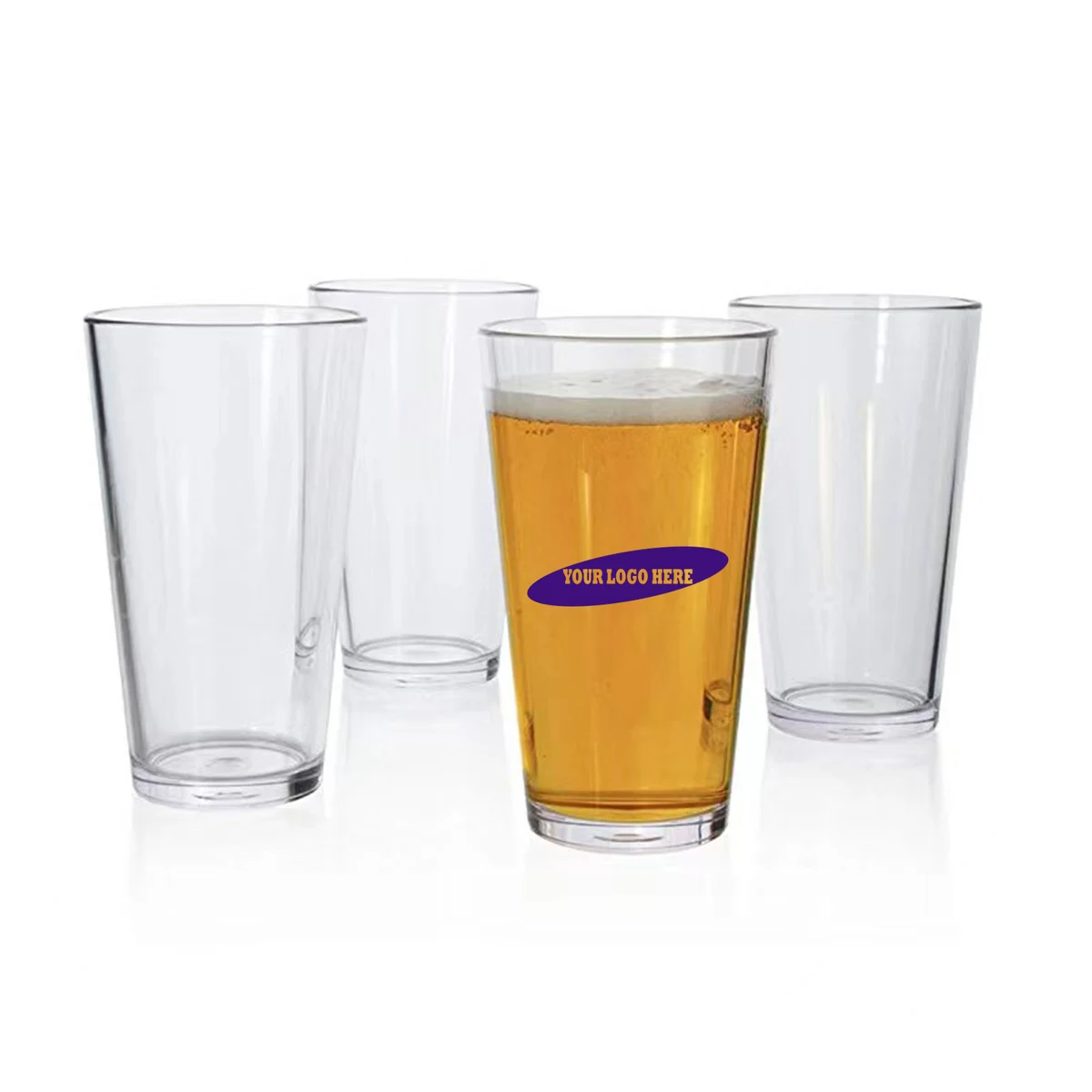 Beer Glass PINT 16 OZ., custom glassware with logo imprint 1