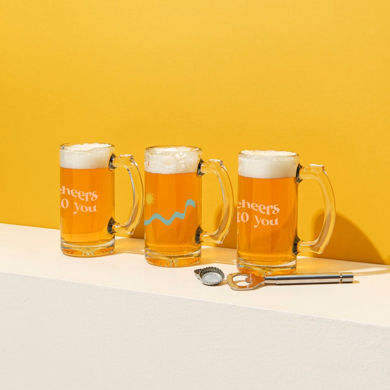 GLASS SPORTS MUG 12 OZ